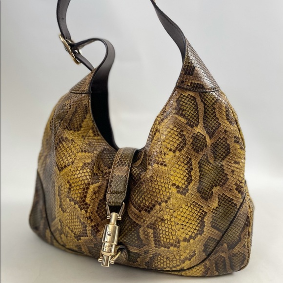 Authentic & Rare Gucci Python Leather Jackie Limited Edition Shoulder Handbag - Picture 10 of 16